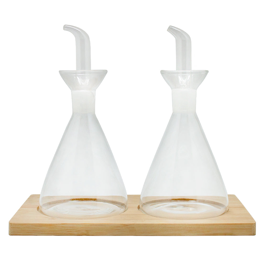 Set alcuza 250ml Base de bamboo Glasso