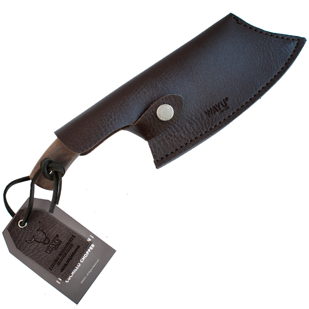 Cuchillo chopper con funda rustic colecction wayu