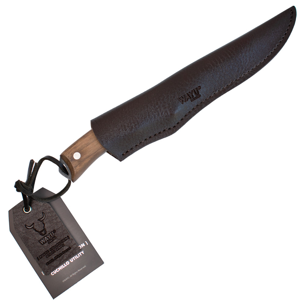 Cuchillo utiliy con funda rustic colecction wayu