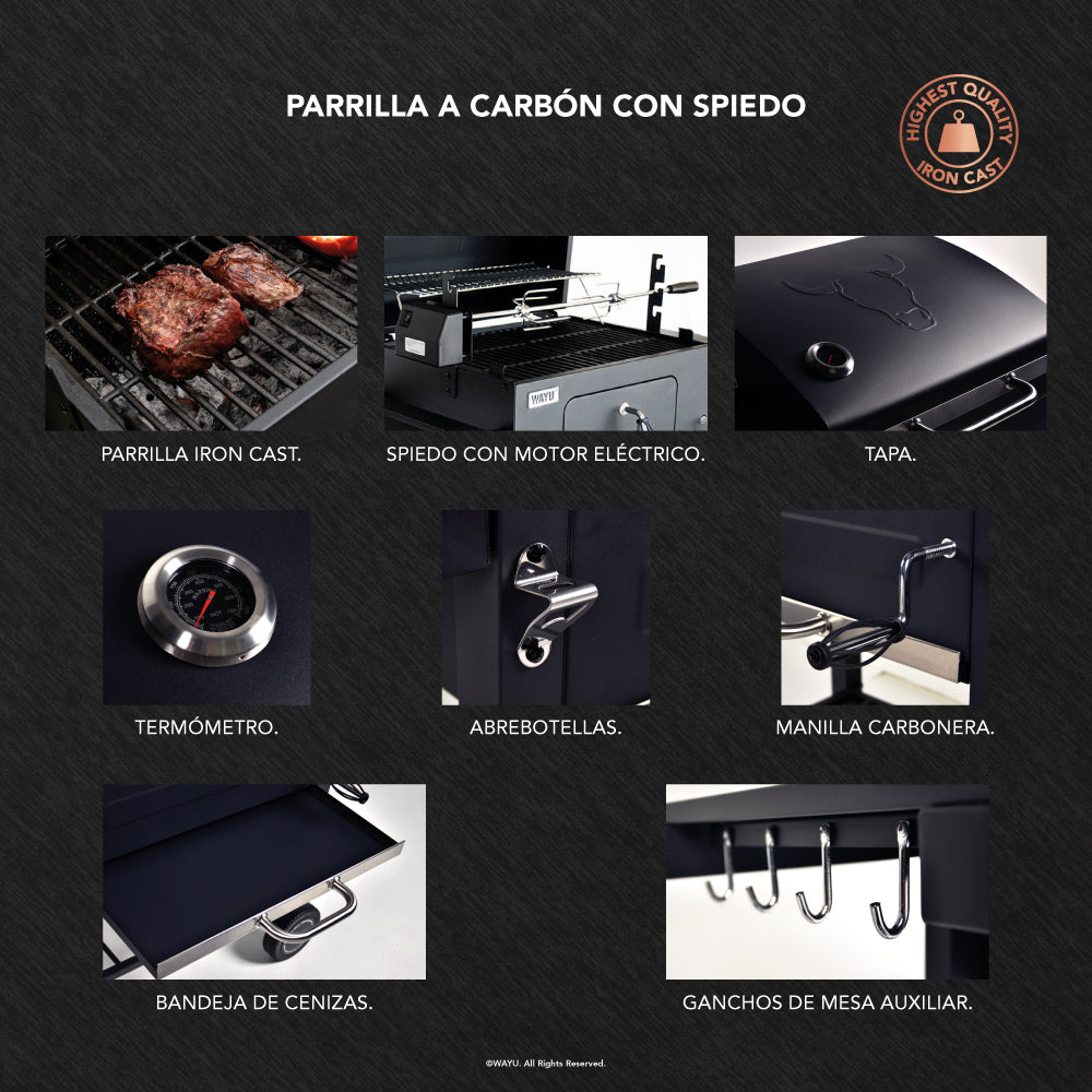 
                  
                    Parrilla a carbón con spiedo Wayu
                  
                