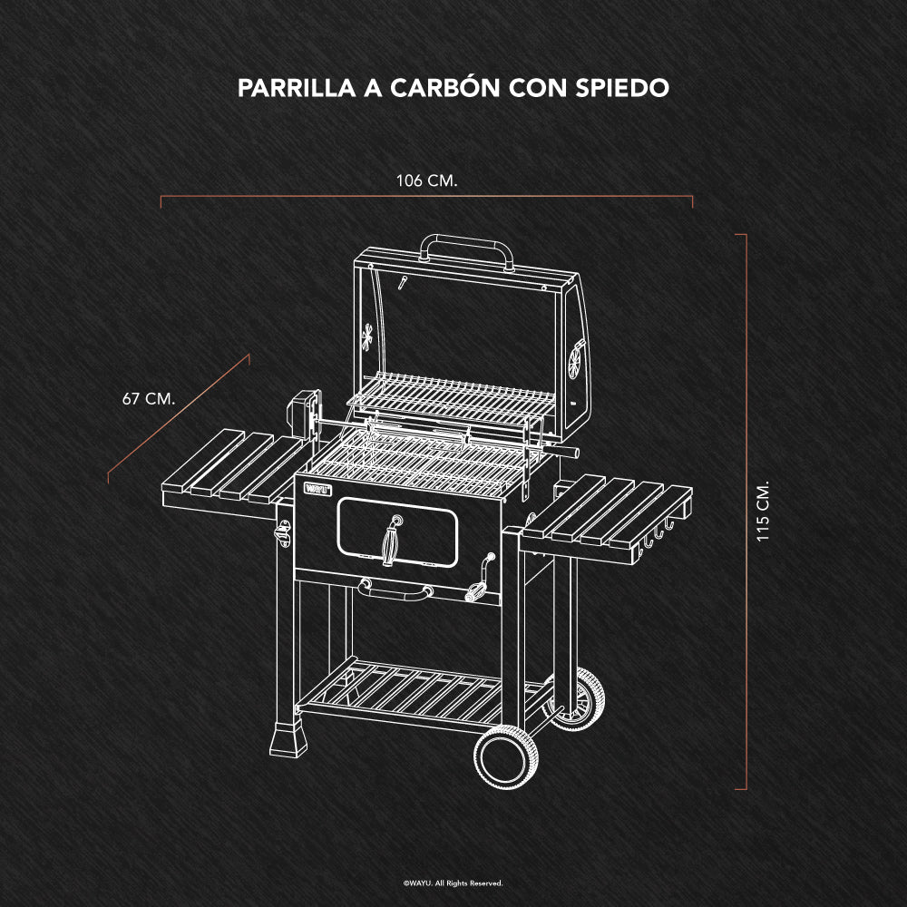
                  
                    Parrilla a carbón con spiedo Wayu
                  
                